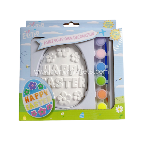 Easter Plaster Painting with 6 color acrylic paint